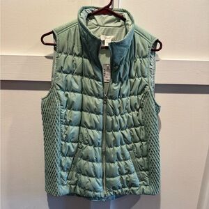 CJ Banks Teal Quilted Lined Puffer Vest NWT!